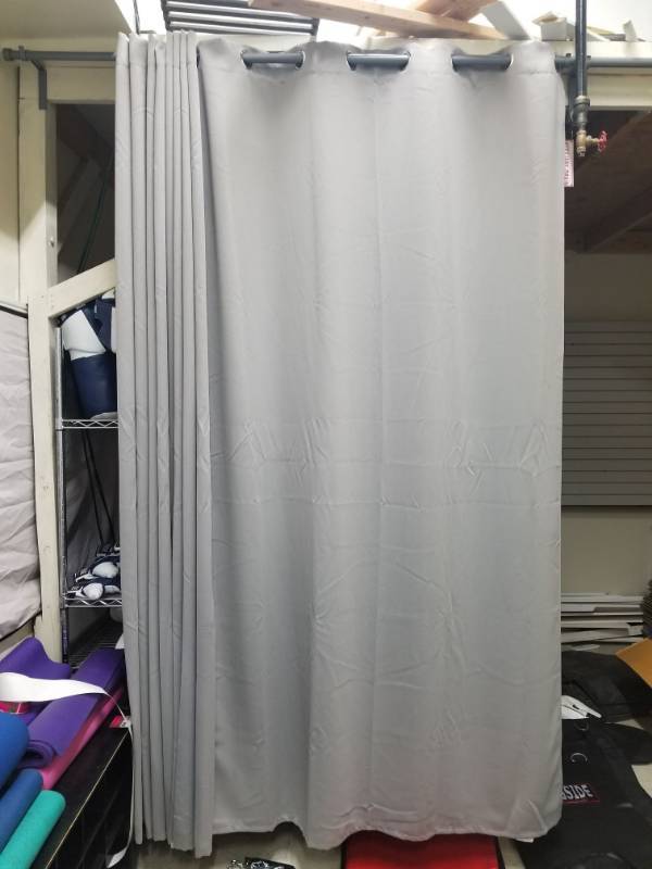 lot 1881 image: Gray IKEA Curtains 57in x 98in - 12 Panels