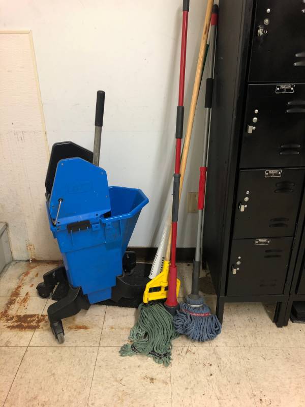 lot 9019 image: Mop bucket and mops
