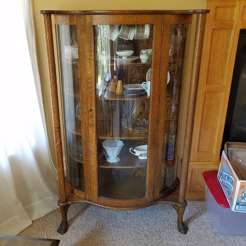 lot 6902 image: China Cabinet - Contents NOT Included - 57.5 tall
