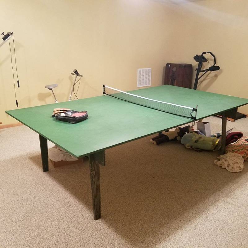 lot 6979 image: homemade ping pong table 5x9
