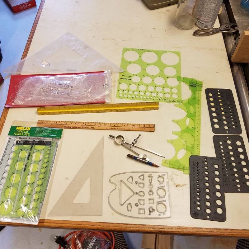 lot 7038 image: assorted drafting templates
