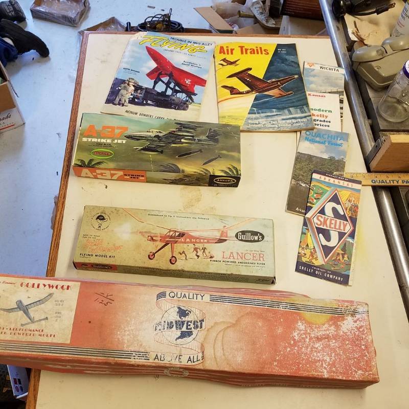 lot 7064 image: vintage model airplanes magazines and maps