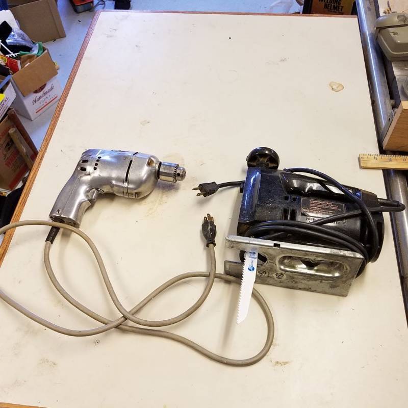 lot 7078 image: scroll saw and drill