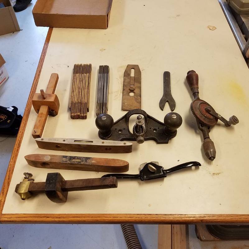 lot 7094 image: hand drill, Stanley number 71 and shaper