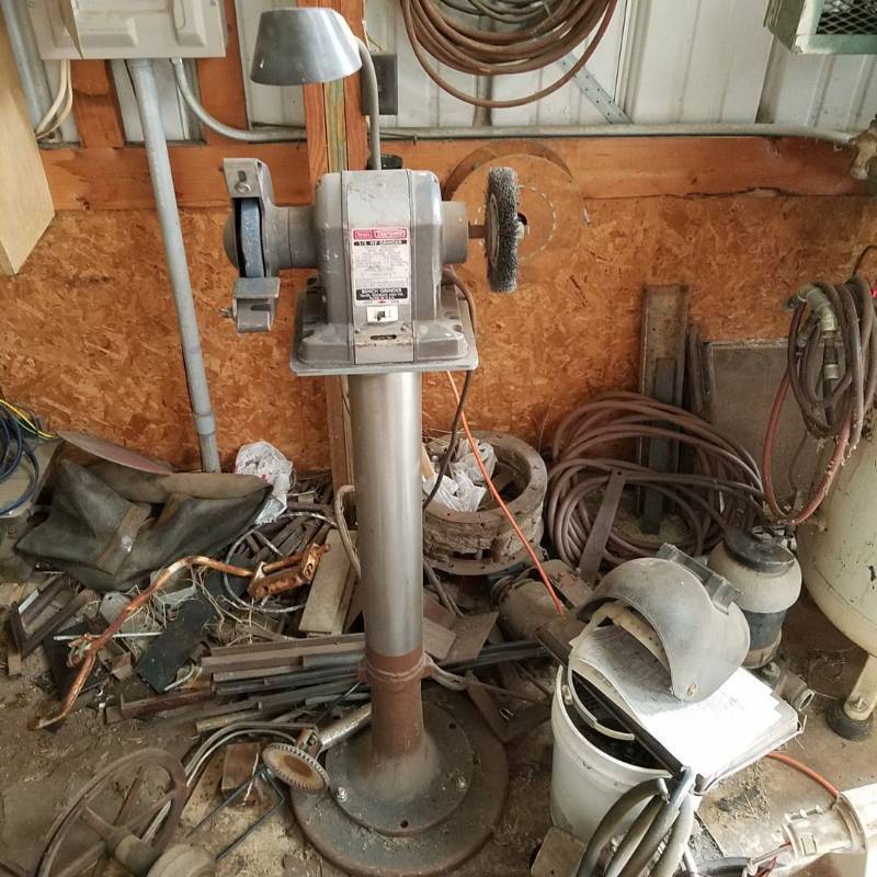 lot 7154 image: Craftsman 13 HP bench grinder on stand