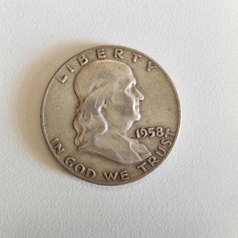 lot 7159 image: 1958 D Franklin half dollar