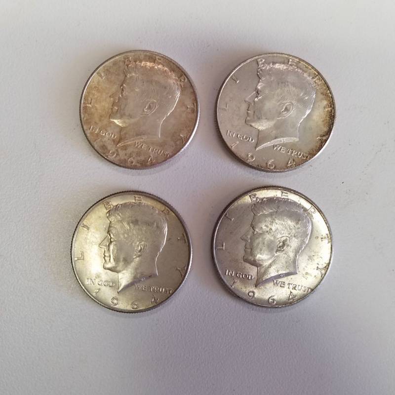 lot 7177 image: 4- 1964 Kennedy half dollars