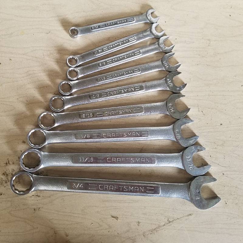 lot 7213 image: Craftsman wrenches SAE