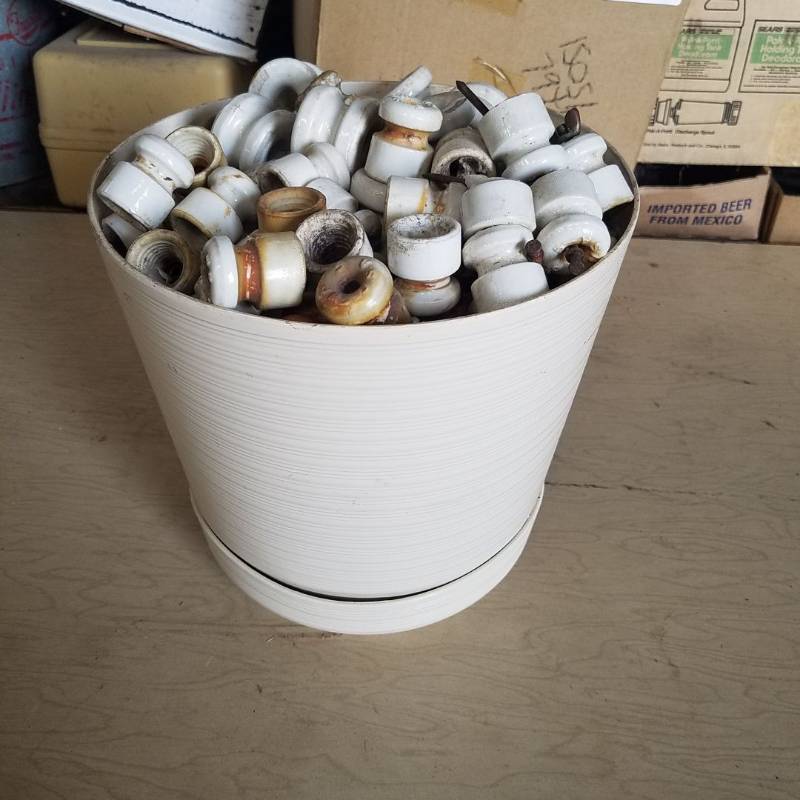 lot 7215 image: porcelain insulators