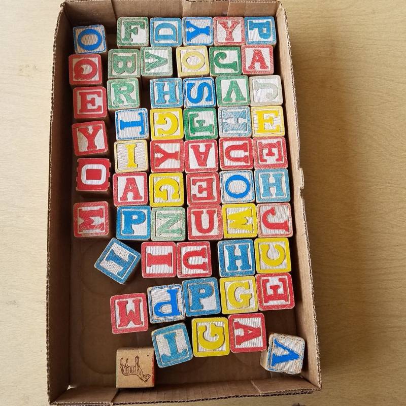 lot 7309 image: wood letter blocks
