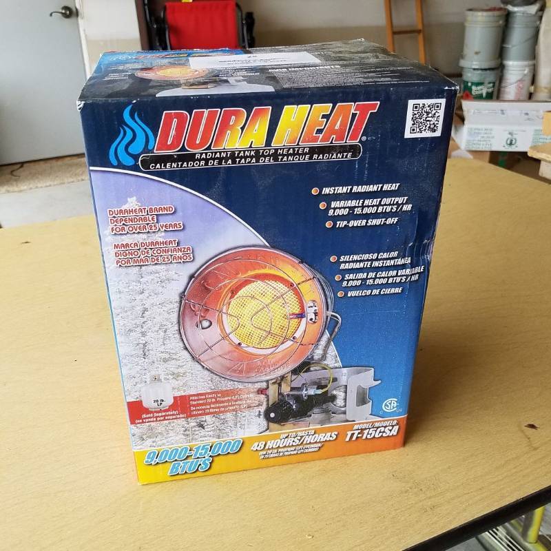 lot 7319 image: Dura Heat radiant tank top heater- appears to be new in box