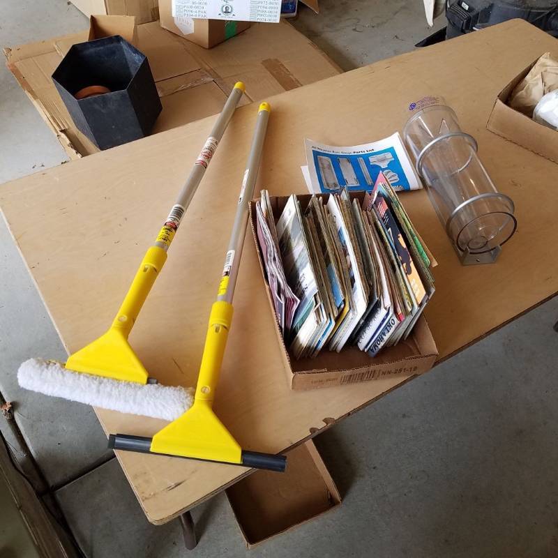 lot 7328 image: window washing kit, all weather rain gauge, sorted Maps