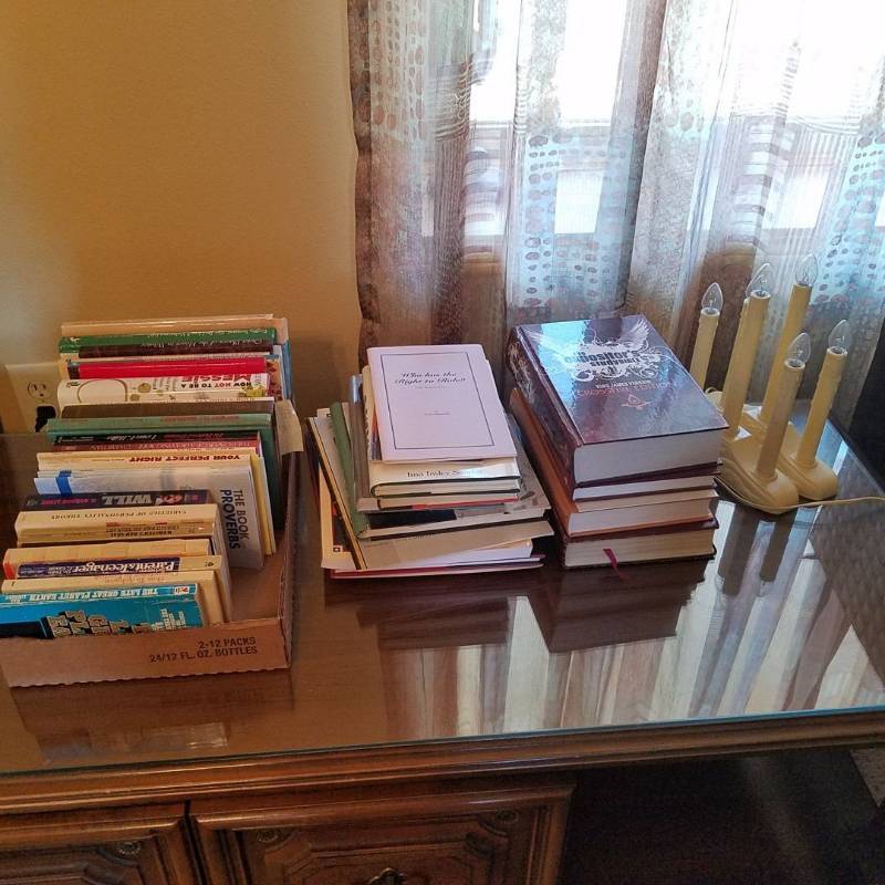 lot 7345 image: Assorted Books and Candle Lamps