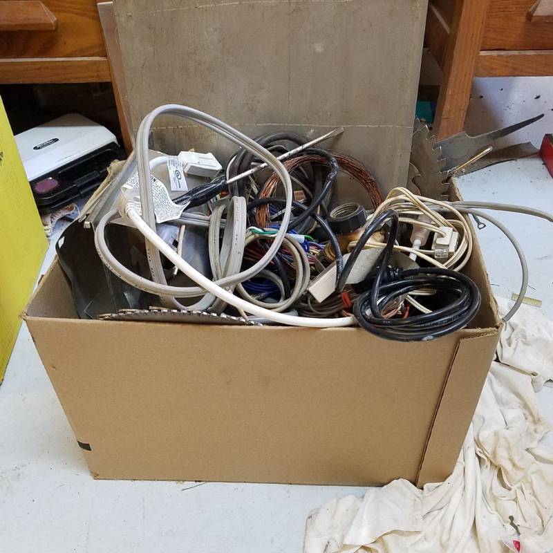lot 7383 image: box of scrap metal