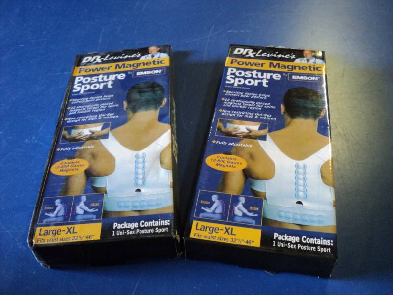 lot 9071 image: (2) ct lot Dr Levines Power Magnetic Posture Support Large-XL, fits waist sizes 32-12-46