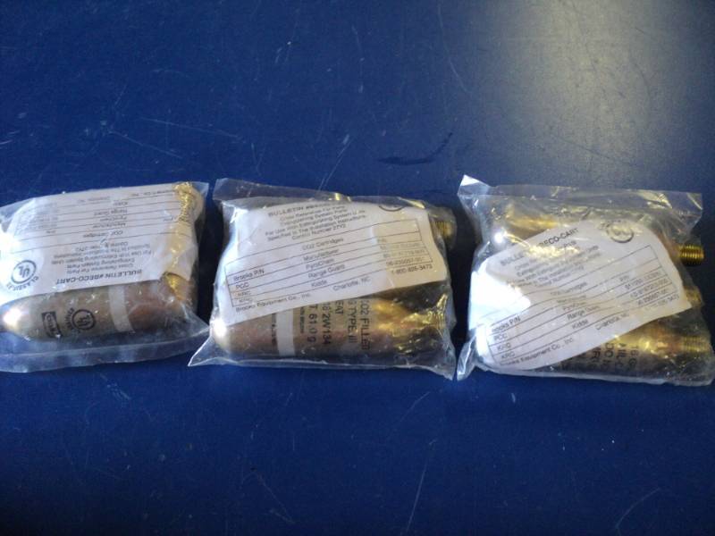 lot 9089 image: (9) Beco 16 gram CO 2 Filled Cartridges, MIL-C-601G Type III