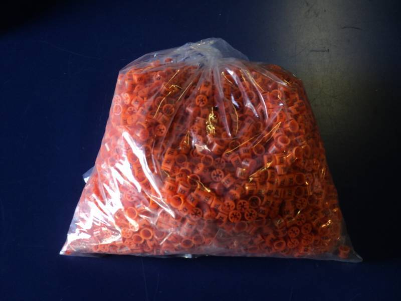 lot 9093 image: (1) bag of approx 5000 XXL hanger tags, orange