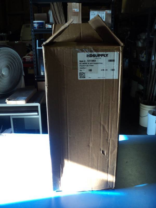 lot 9110 image: (1) case HD Supply SC Merv  Self Supporting pleated air filter 14 x 25 x 1, (12) per case