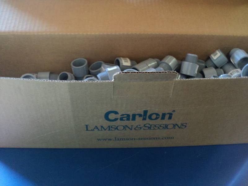 lot 9116 image: (1) box Carlon 12 Male Adapter, open box approx (200) E943D-CTN