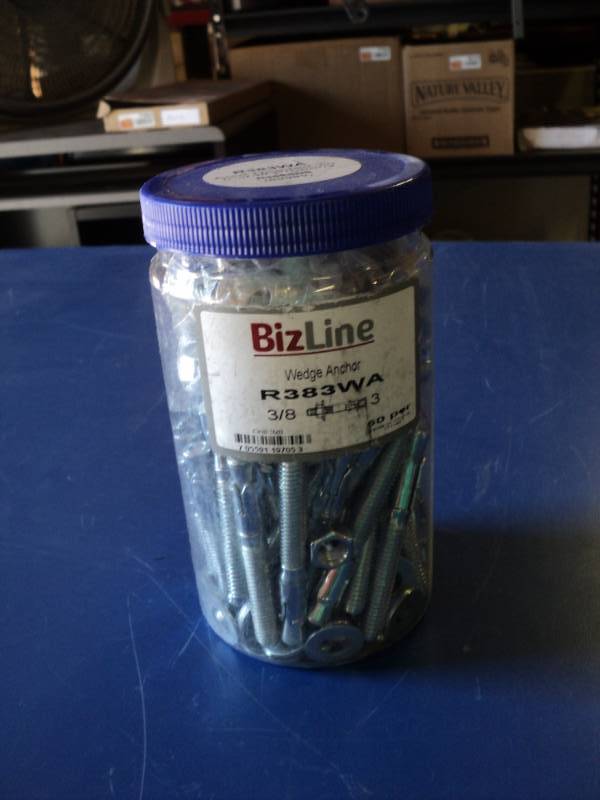 lot 9154 image: 1 lb Biz Line Wedge Anchor R383WA 38 x 3