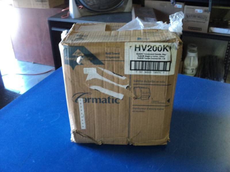 lot 9199 image: GP VuAll Translucent Smoke Roll Towel Dispenser, HV200K