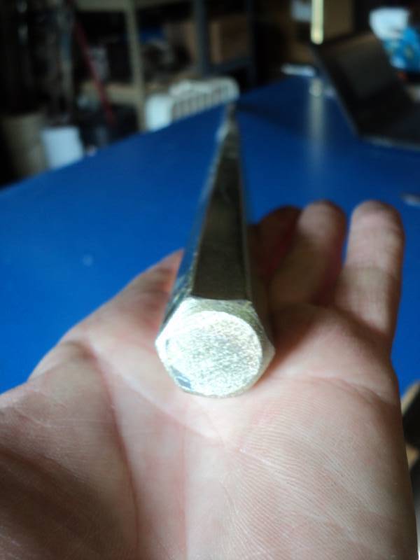 lot 9205 image: (1) steel metal bar stock, 34 diameter hexagon x 5 long