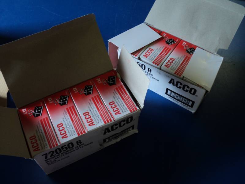 lot 9232 image: (2) boxes of (144) Acco Medium Binder Clips, black