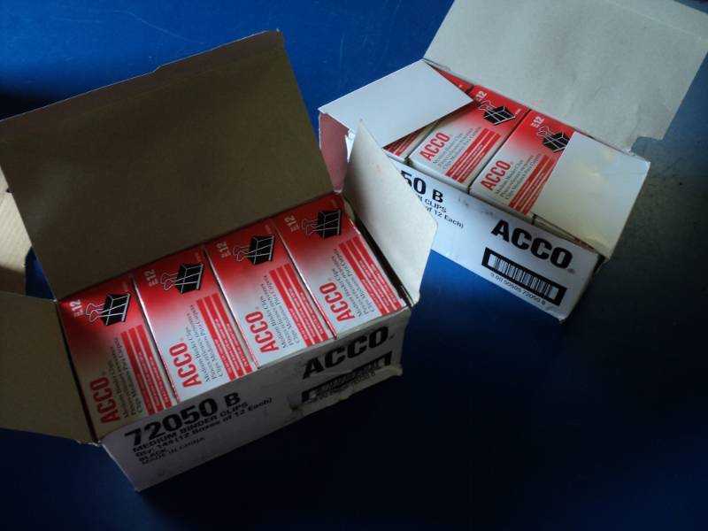 lot 9233 image: (2) boxes of (144) Acco Medium Binder Clips, black