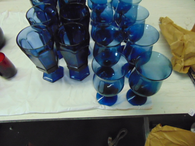 lot 18985 image: blue depression glass
