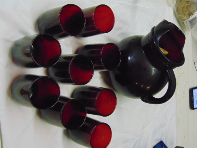 lot 18986 image: red depression glass