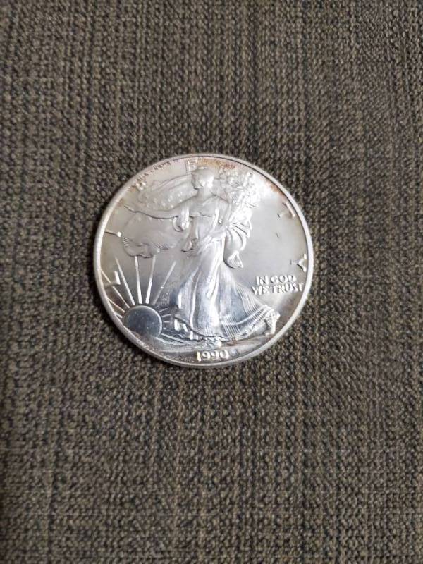 lot 7872 image: 1990 Silver Eagle - 1 Troy Ounce .999 Fine Silver