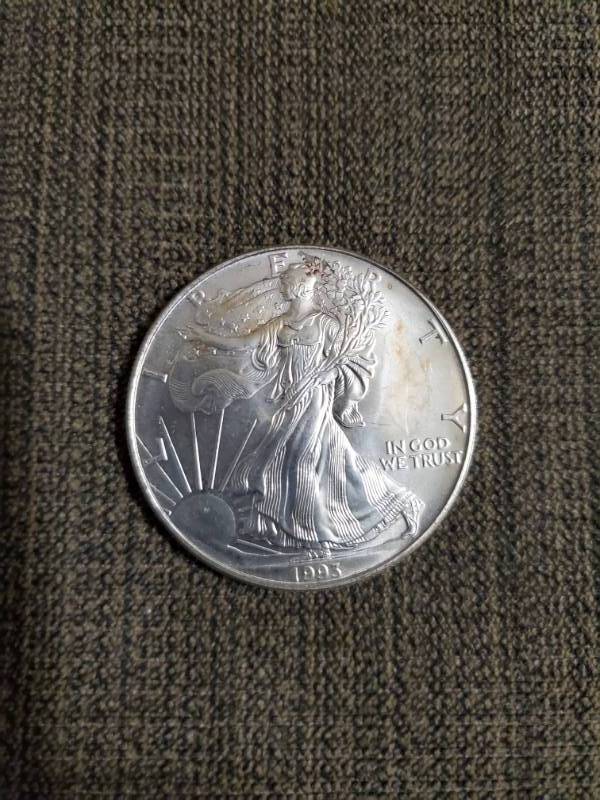 lot 7874 image: 1993 Silver Eagle - 1 Troy Ounce .999 Fine Silver