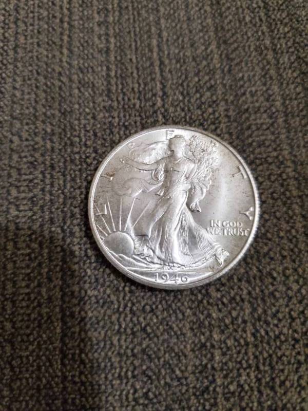 lot 7877 image: 1946 Walking Liberty Half Dollar