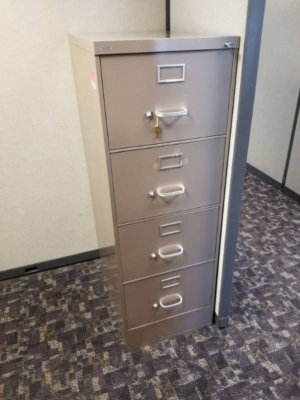lot 4404 image: 4 Tier Metal File Cabinet