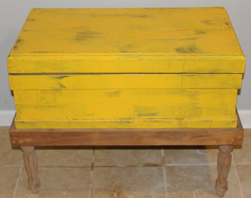 lot 1458 image: Antique Chest Trunk on removable base