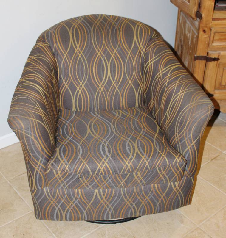 lot 1459 image: RockerSwivel Chair - Upholstered.  Very nice.