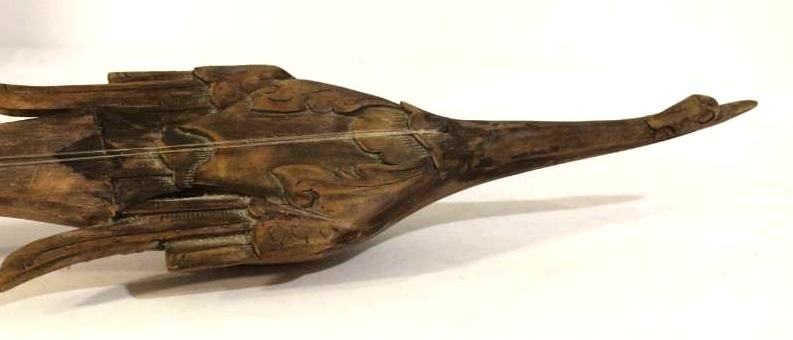 lot 1509 image: Unique decorative Carved Wood Bird String Instrument
