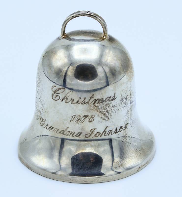 lot 1452 image: 1976 JJ Sterling Silver Christmas BellOrnament