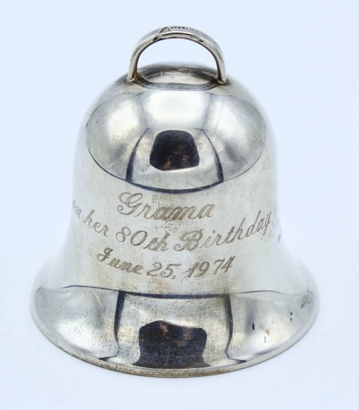 lot 1453 image: 1974 JJ Sterling Silver Christmas BellOrnament