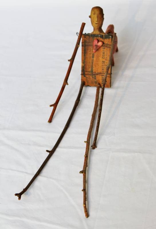 lot 1597 image: 1999 Nancy Carter Folk Art Twig Man signed