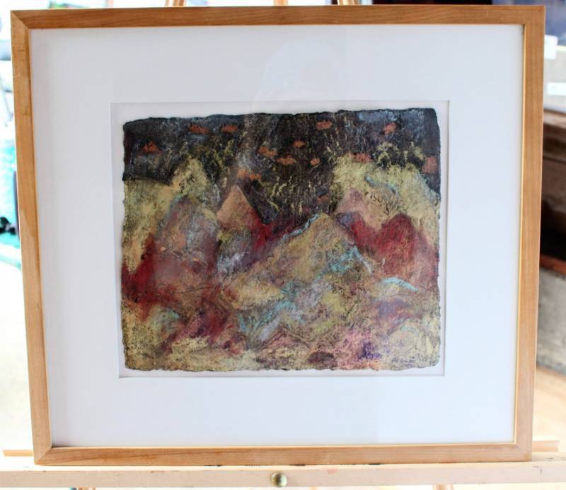 lot 1543 image: Philomene Bennett Ancient Land Oil Pastel on Handmade paper Original & Signed