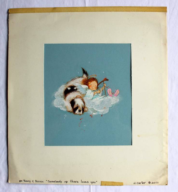lot 1558 image: Nancy Carter Someone Up There Loves You painting signed.