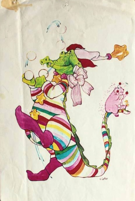 lot 1559 image: Nancy Carter - Dancingjuggling Alligator artists proof signed