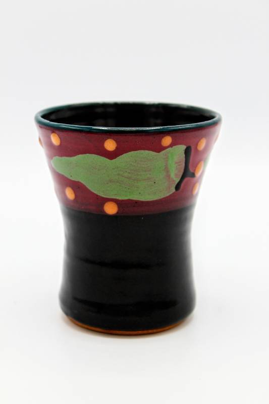 lot 1436 image: Mug Green Chile Stephen Kilborn SK Taos NM Collectible Studio Pottery Hand Painted