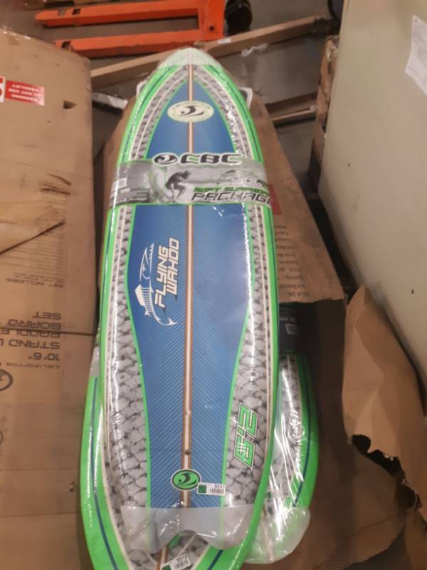 lot 5519 image: California Board Company Flying Wahoo 62 Fish Soft Surfboard (FinsLeash Included) - Green