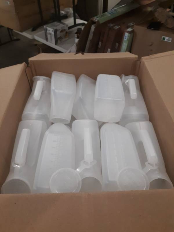 lot 5547 image: Box of Deluxe Male Urinal Translucent with Covers