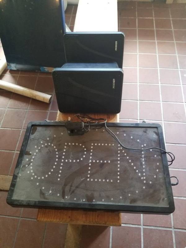 lot 2083 image: Open Sign With 2 Speakers