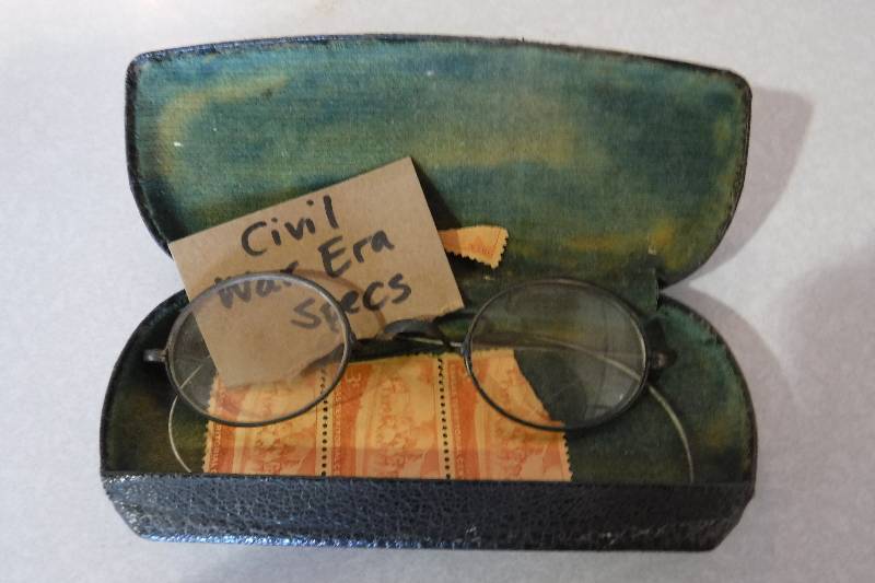 lot 2156 image: Civil war Era  Round eye glasses with case