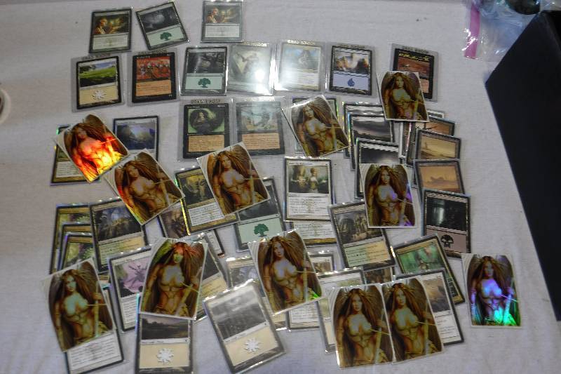 lot 2157 image: Magic The gathering Wizard of the coast game cards some in sleeves