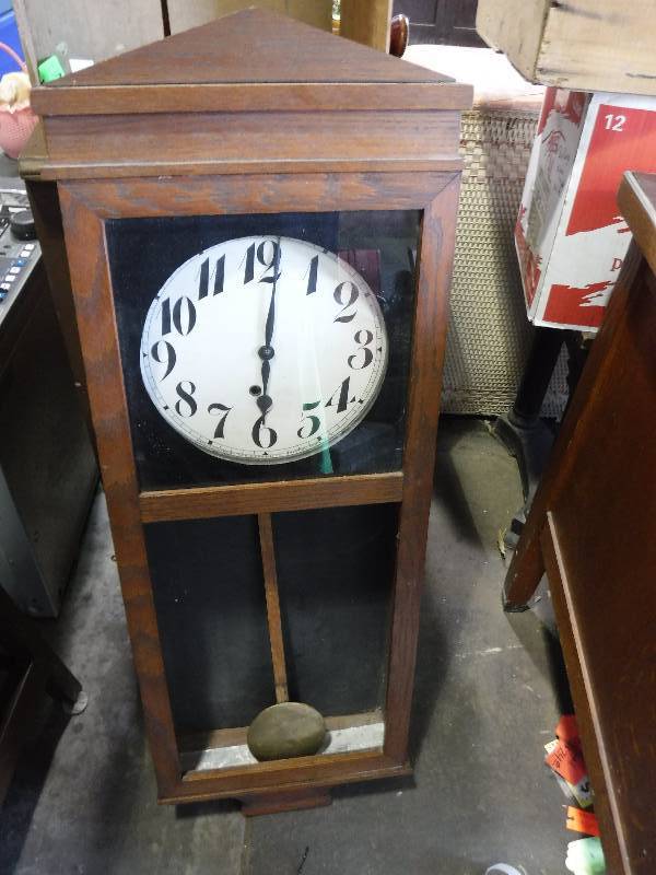 lot 2210 image: Pendulum wall clock for parts only